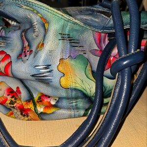 BEAUTIFUL PERFECT ALL LEATHER BUCKET KOI BAG